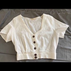 PACSUN Cream sinched waist crop top!